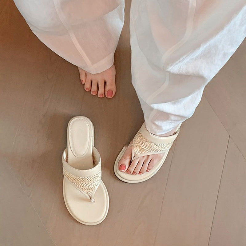 Woven Wedge Flip-Flops