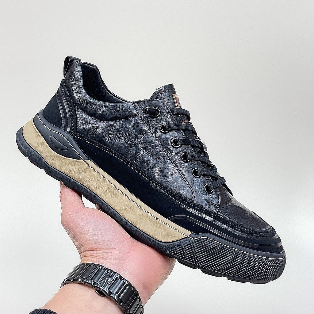 Premium Top-Grain Leather Casual Sneakers