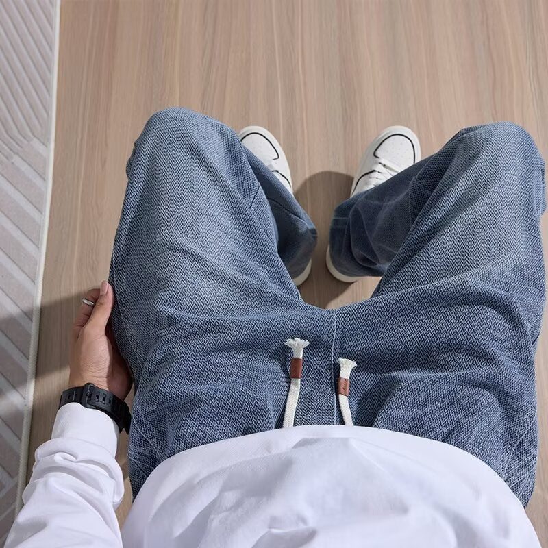 Galaxy-Pattern Wide-Leg Trousers