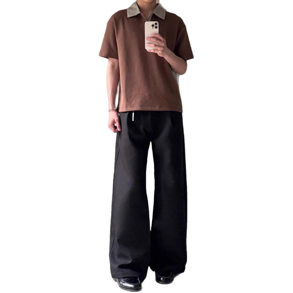 Plaid Collar Polo Shirt