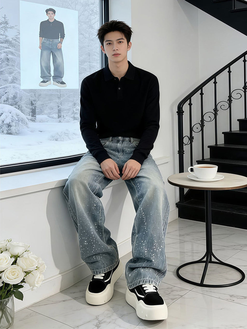 Starry Night Wide Leg Jeans