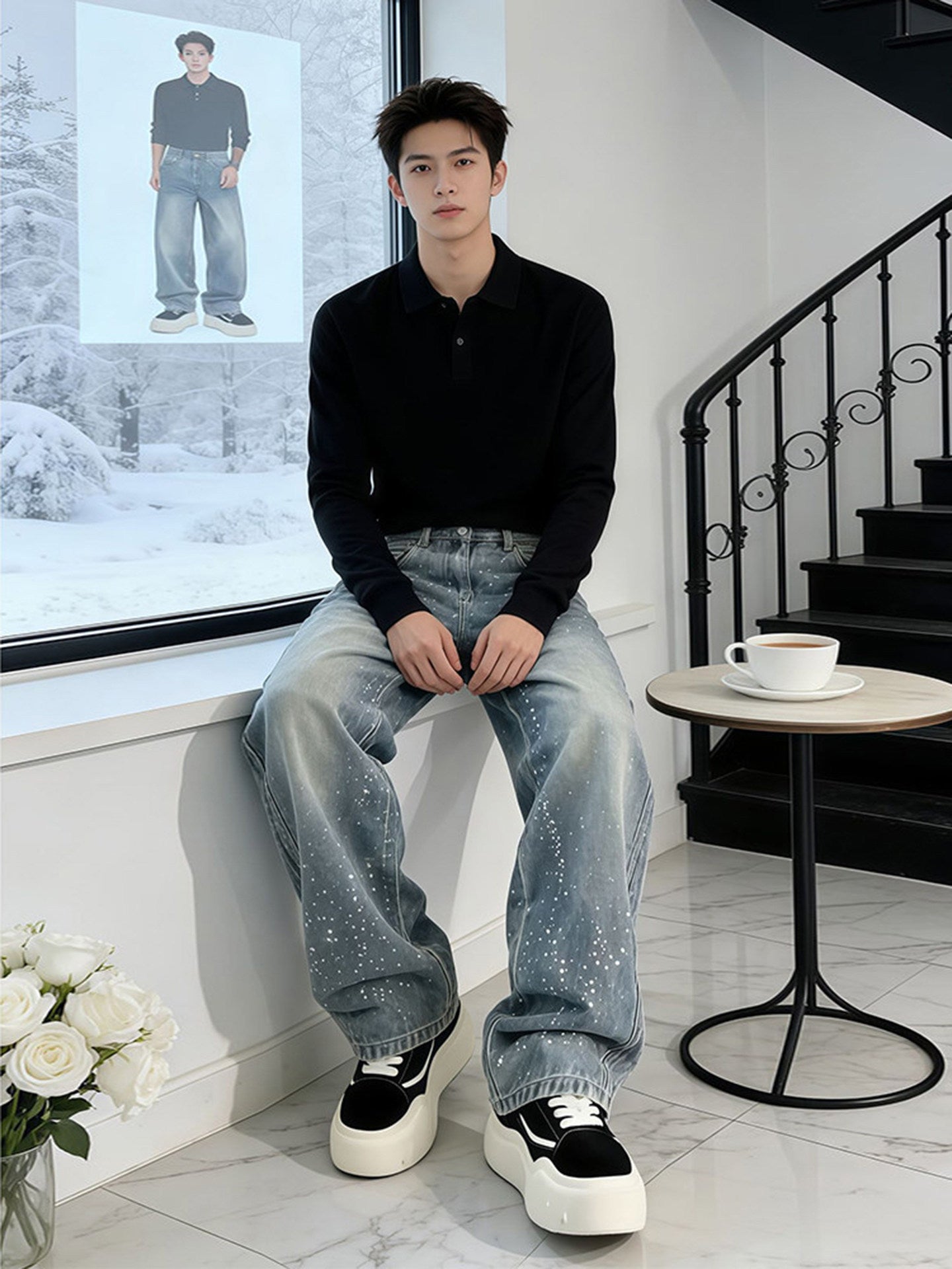 Starry Night Wide Leg Jeans