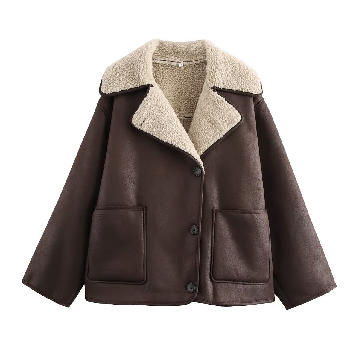 Women's Faux Leather Shearling Jacket
