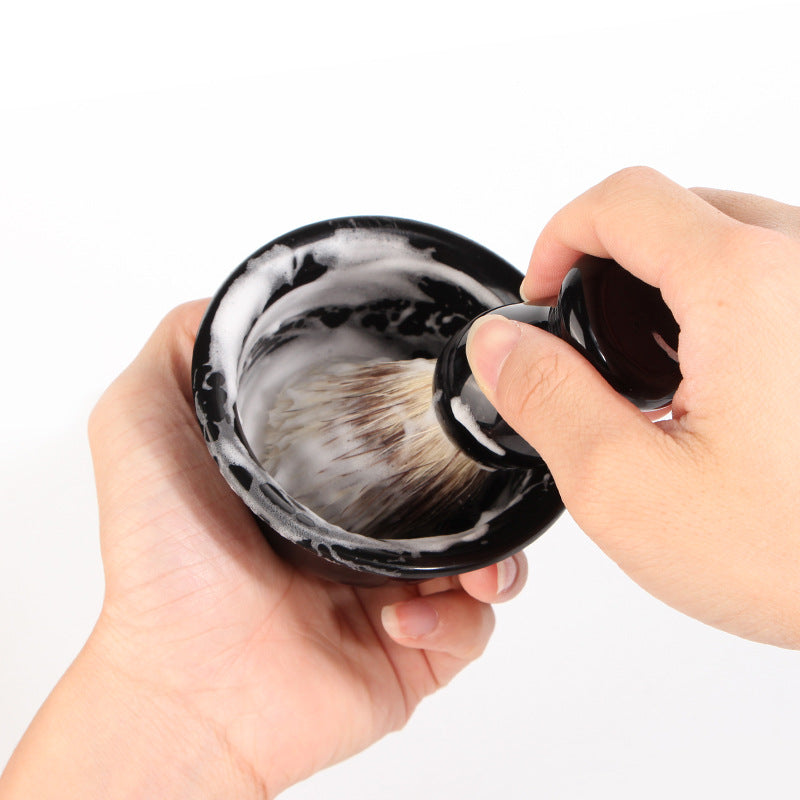 Beard Brush Set Wholesale Men's Shaving Foam Soap Bowl Shaving Soft Bristle Beard Brush Stand Pig Bristle Beard Brush