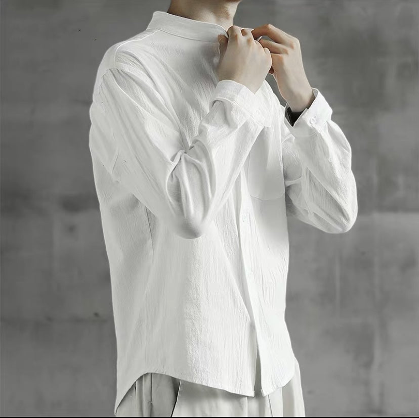 Youthful Loose Cotton Long-Sleeve Shirt