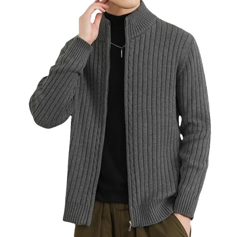 Men's Ribbed Zip-Up Cardigan