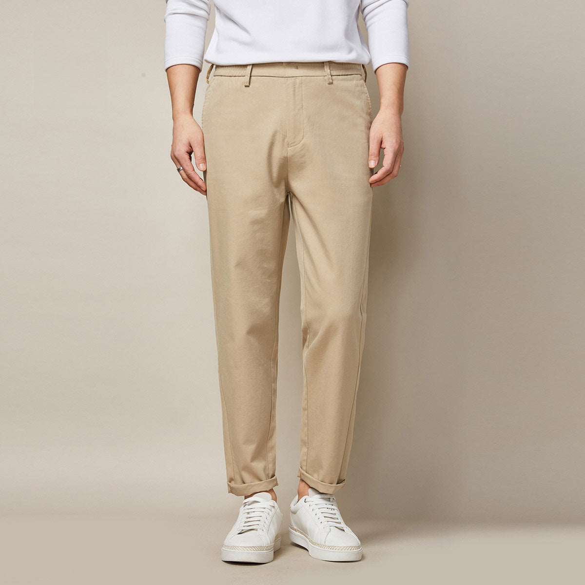 Mid-Waist Casual Pants