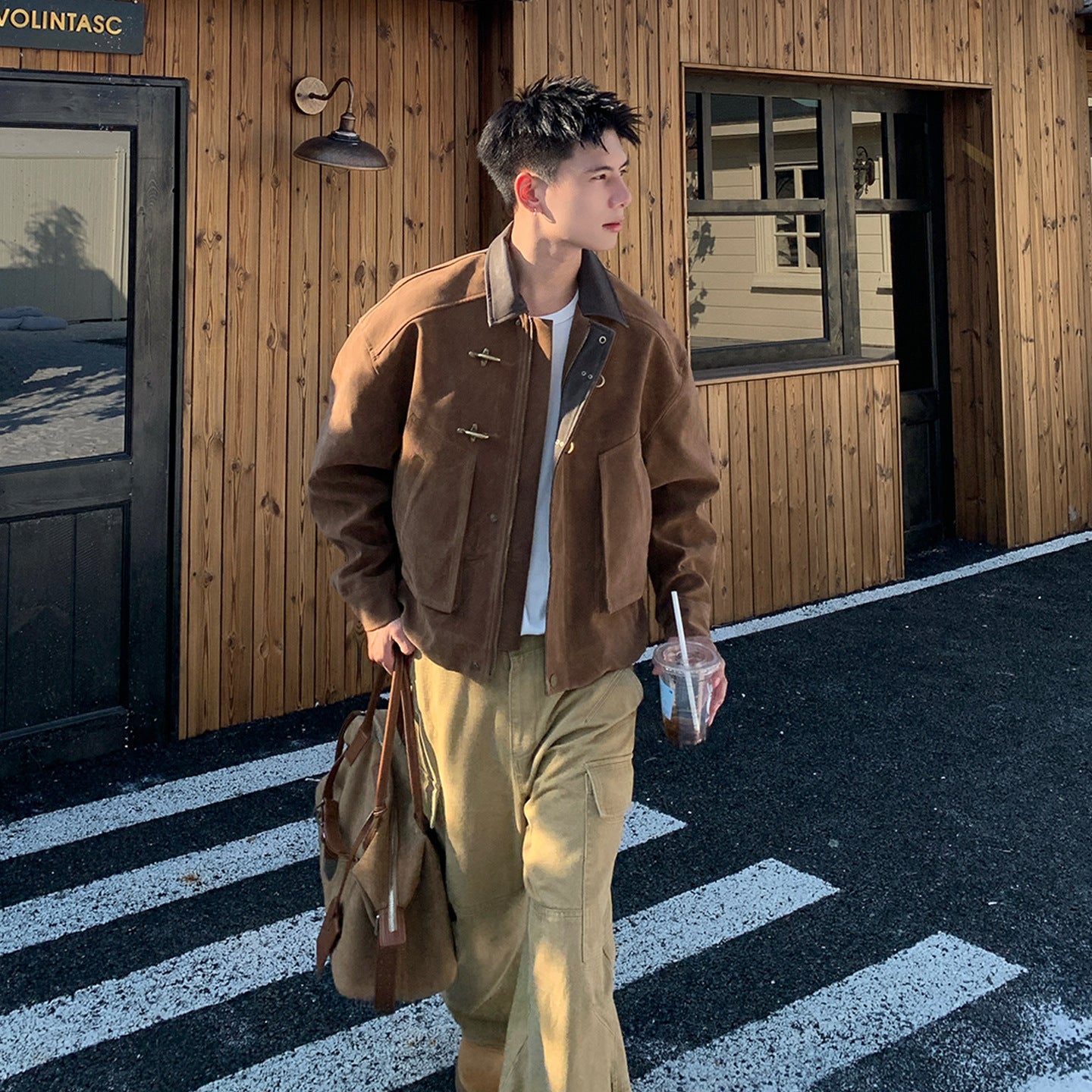 Vintage Toggle Suede Jacket
