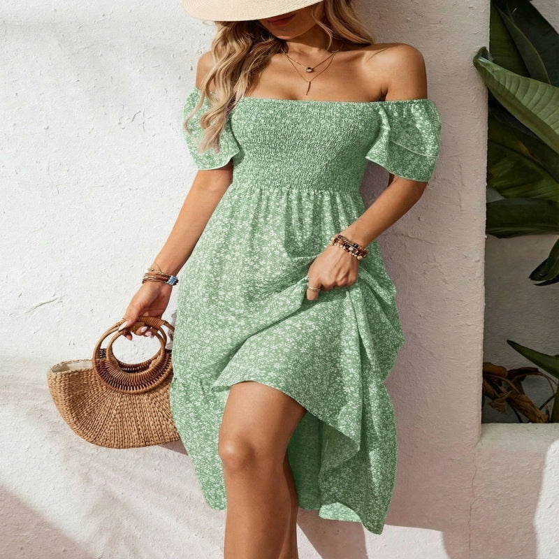 Floral Smocked Square-Neck Midi Dress