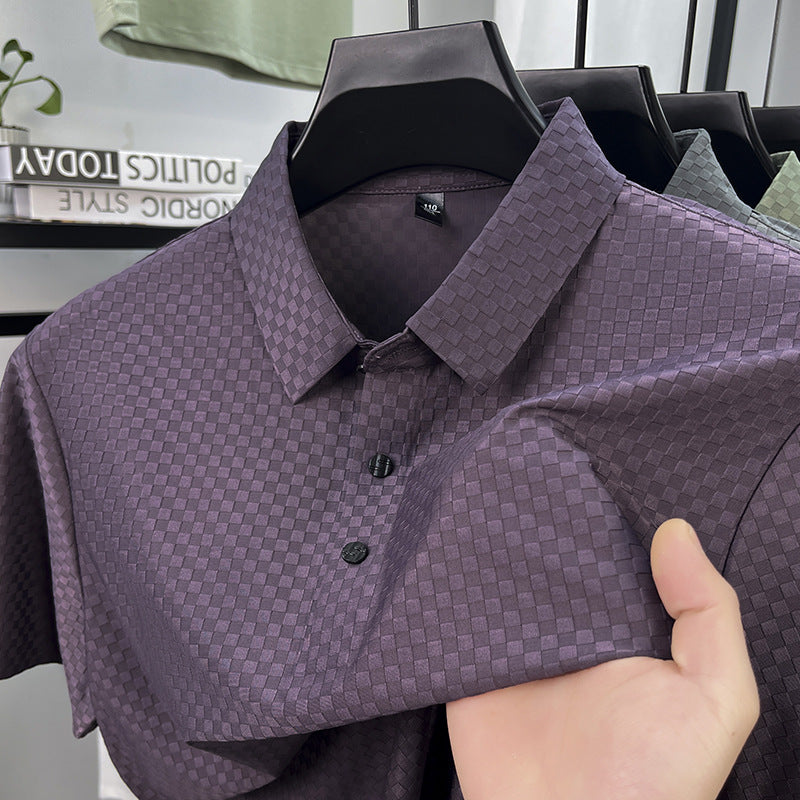 Men's Jacquard Ice Silk Polo