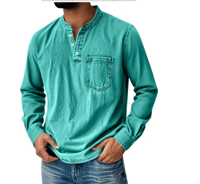 Three-Button Long Sleeve polo shirt