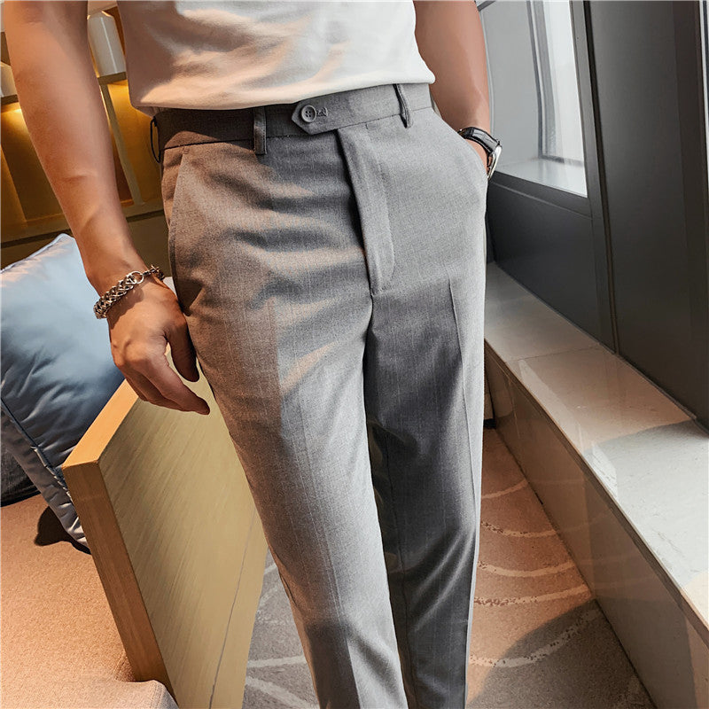 Stylish Pinstripe Slim-Fit Trousers