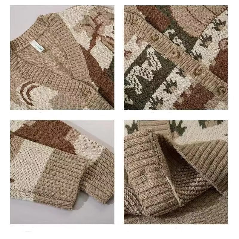 Men's trendy brand knitted cardigan