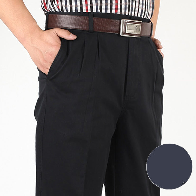 Pleated Cotton Comfort Trousers