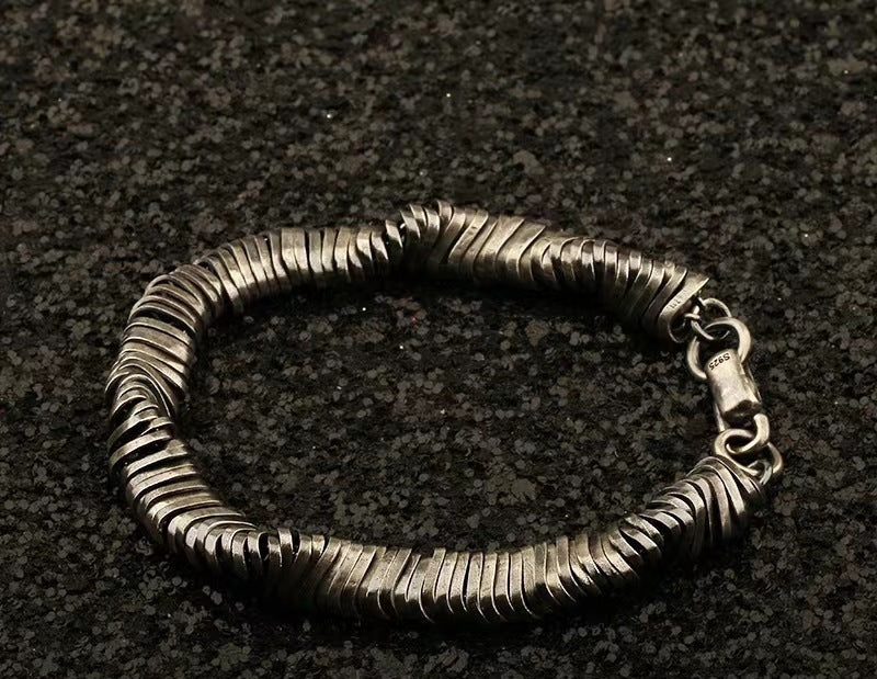 Twisted Industrial Disc Bracelet