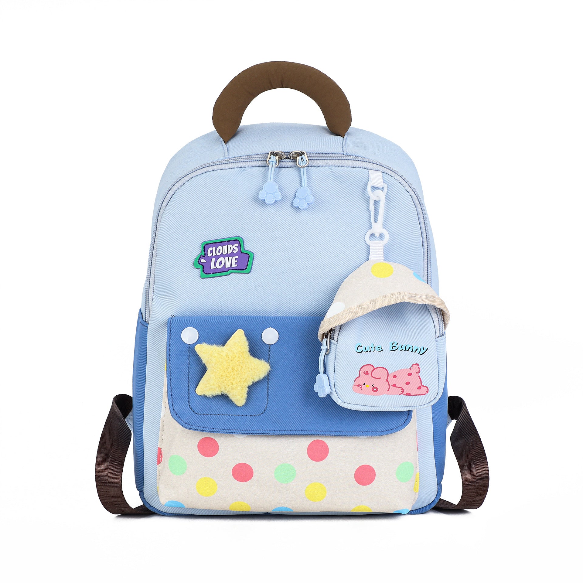 Playful Dot Pattern Backpack With Mini Pouch  ages 3-5
