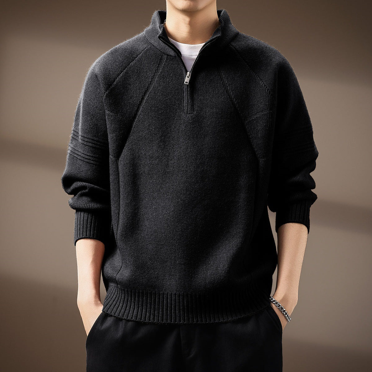 Premium Quarter-Zip Knit Pullover