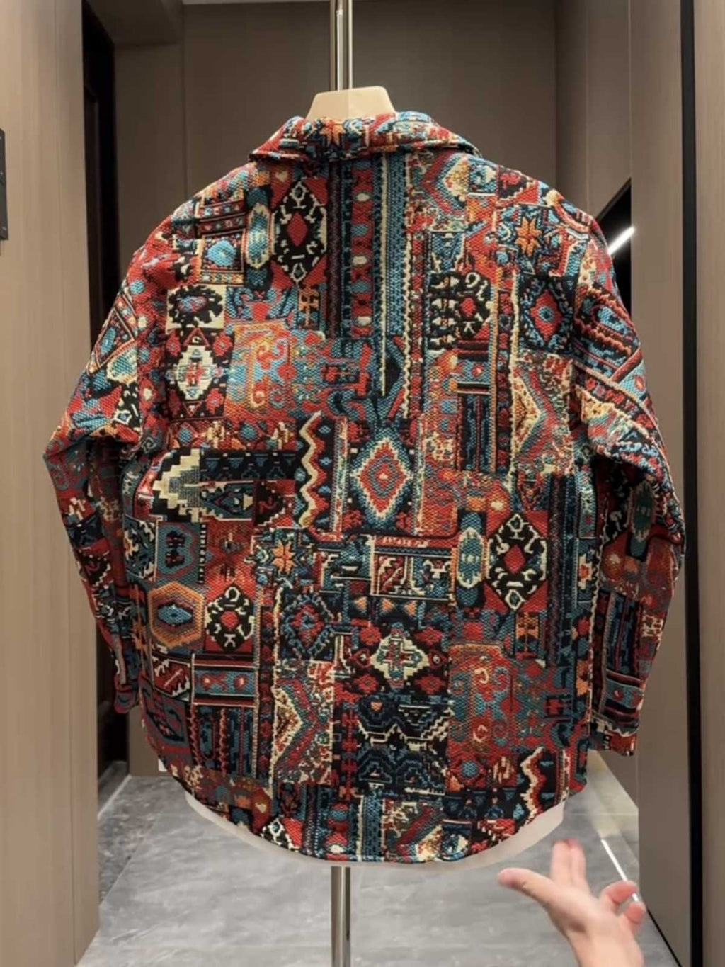 Geometric Tapestry Shirt-Jacket