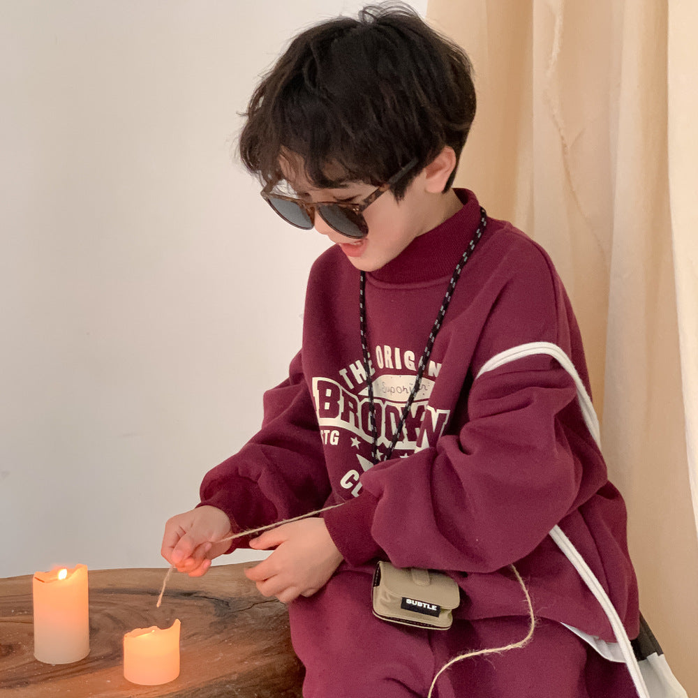 Kids' Turtleneck Fleece Two-Piece Set