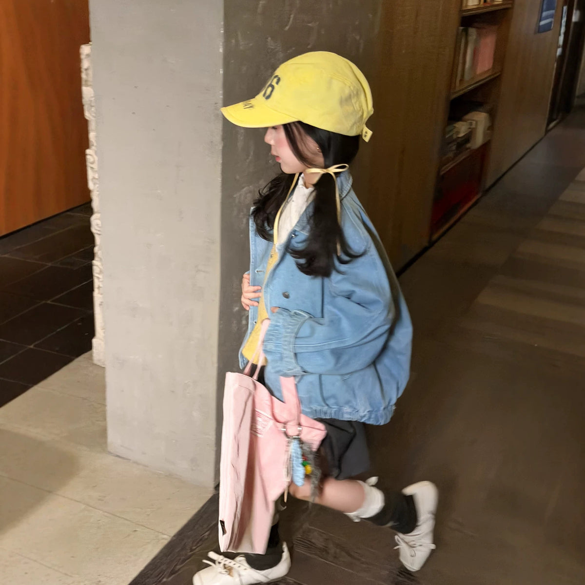 Girls' Double-Breasted Denim Jacket
