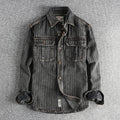 Vertical Stripe Denim Workshirt