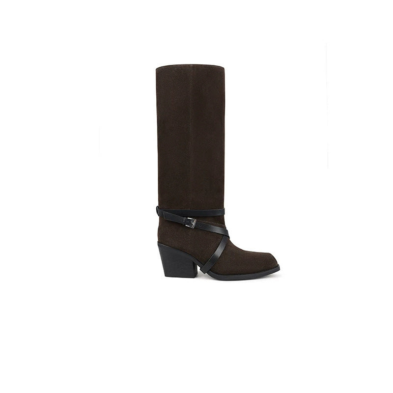 Lace-Up Block-Heel Boots