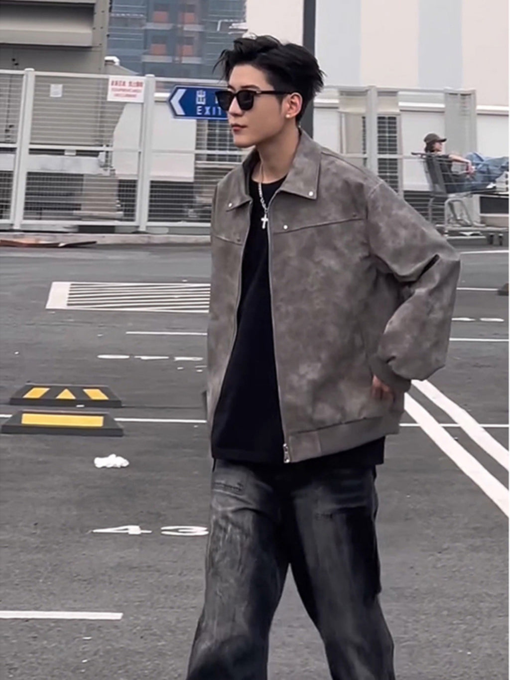 Reversible Collar Biker Jacket