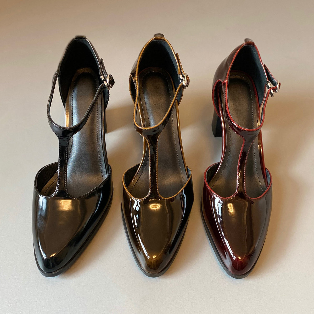 Pointed T-Strap Mary Jane Heels
