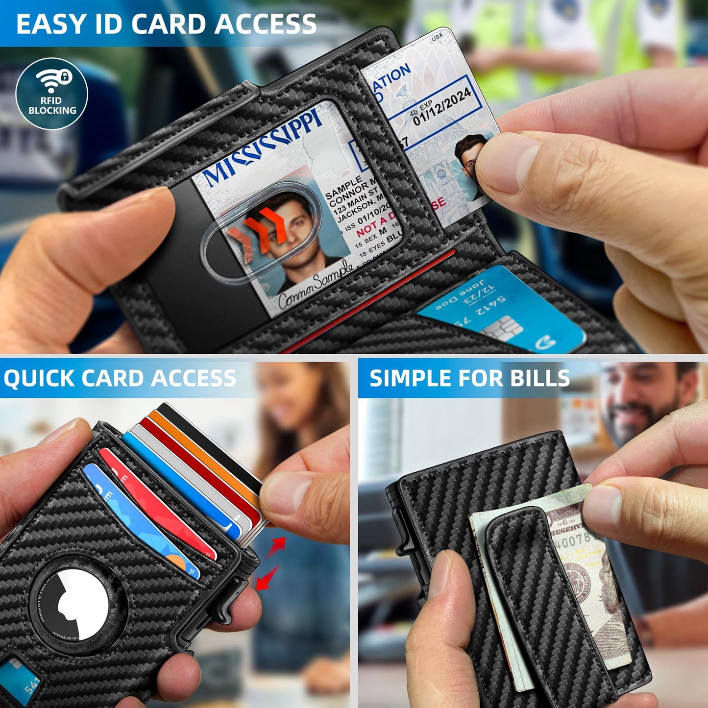 Airtag RFID Leather Wallet