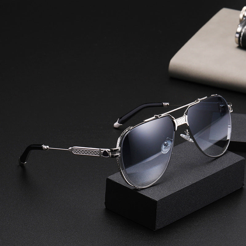 Aviation-Inspired Double-Bar Sunglasses