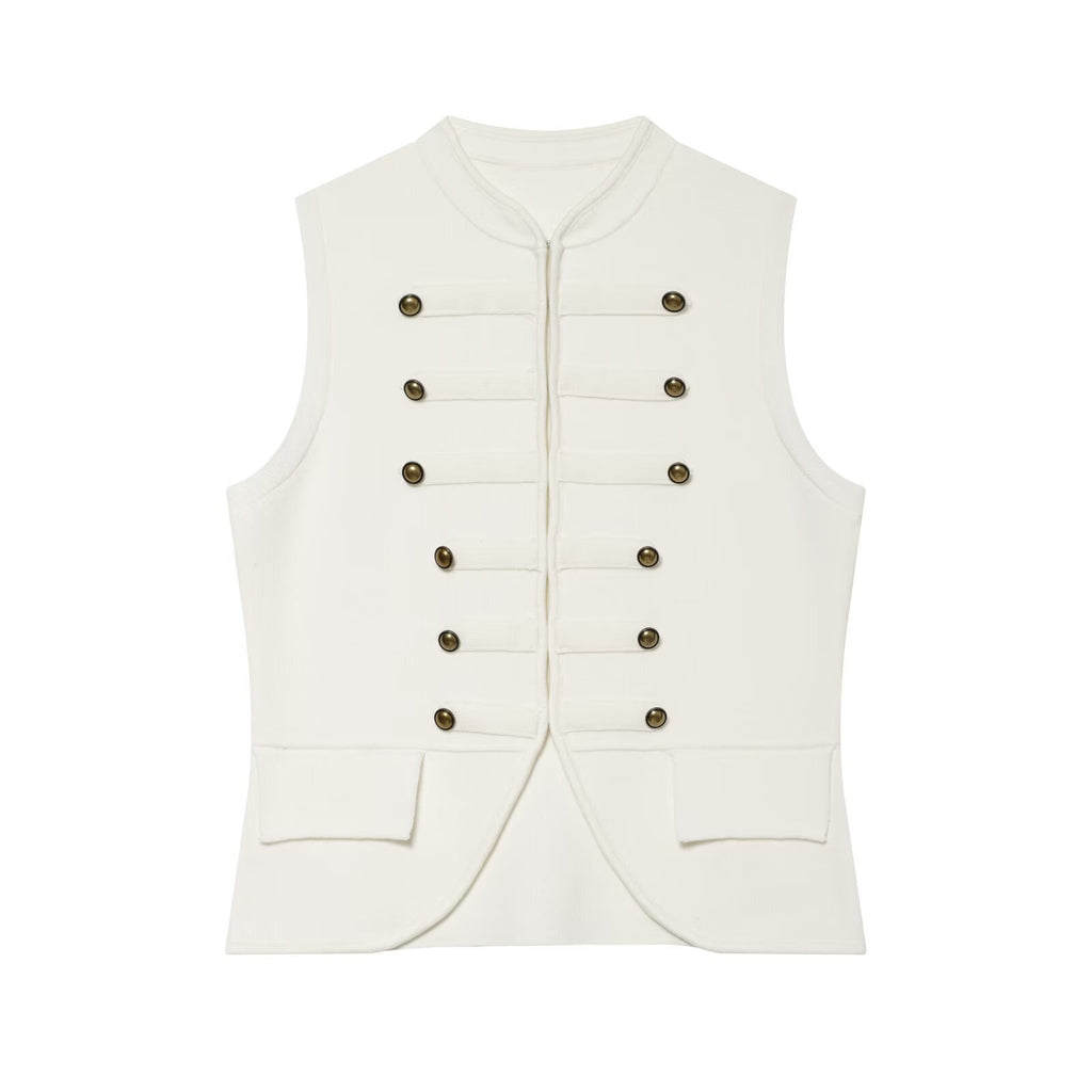 Women's Double-Breasted Knit Vest