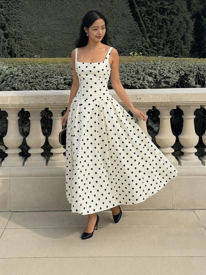 Polka Dot Strapless Dress