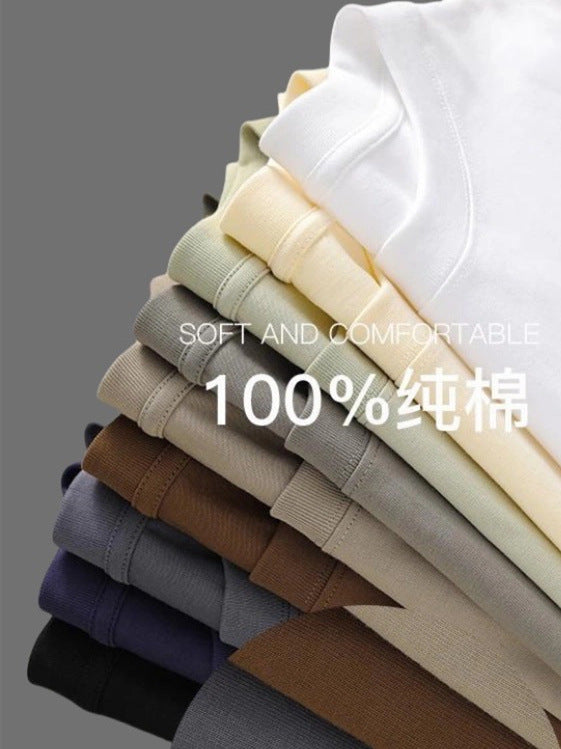 American Style Basic Mock Neck T-Shirt