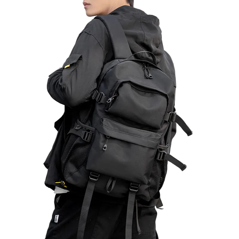 Japanese trendy functional backpacks, men's backpacks, large-capacity travel bags, college and middle school students, school bags, trendy leisure bags