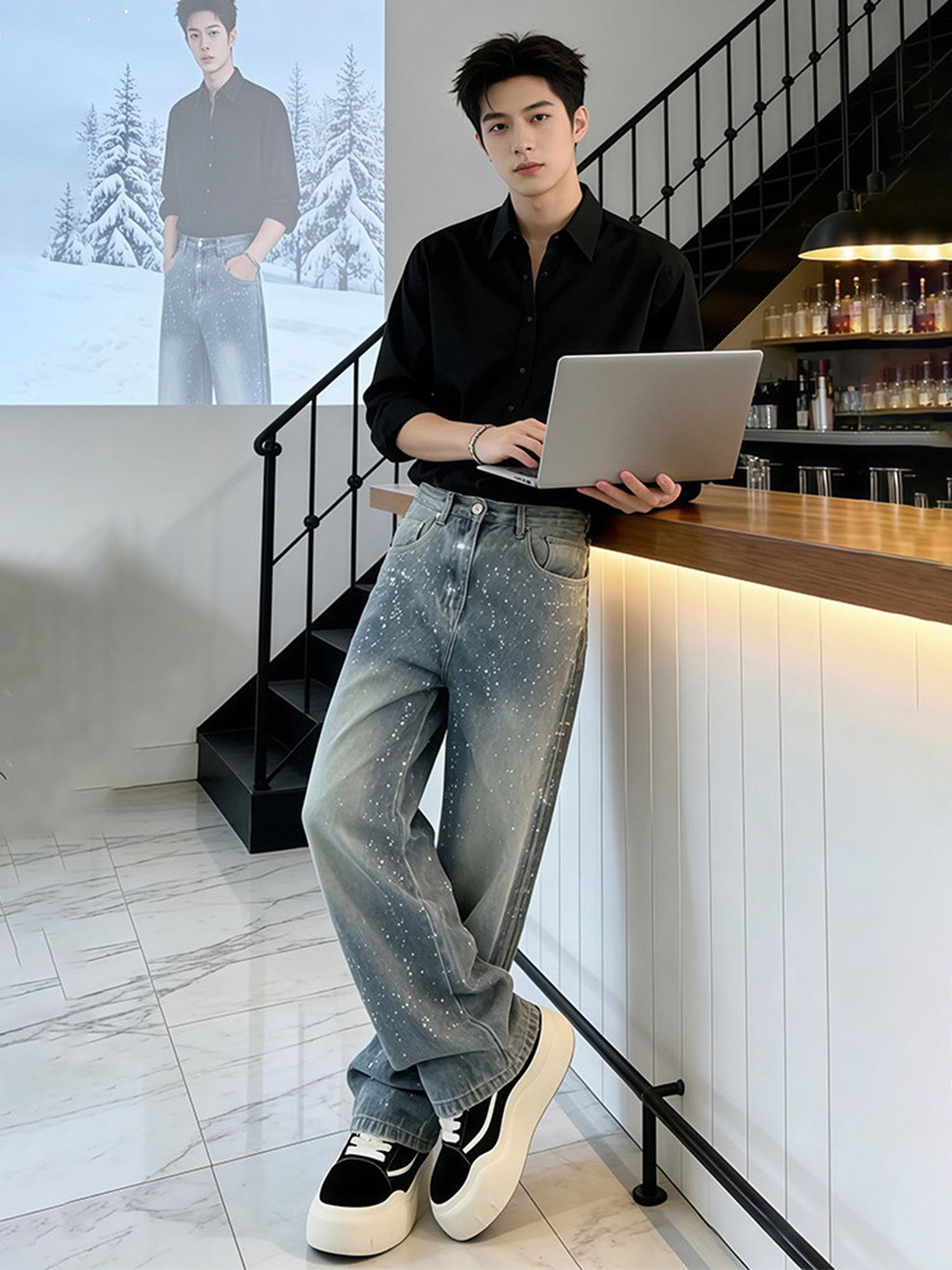 Starry Night Wide Leg Jeans