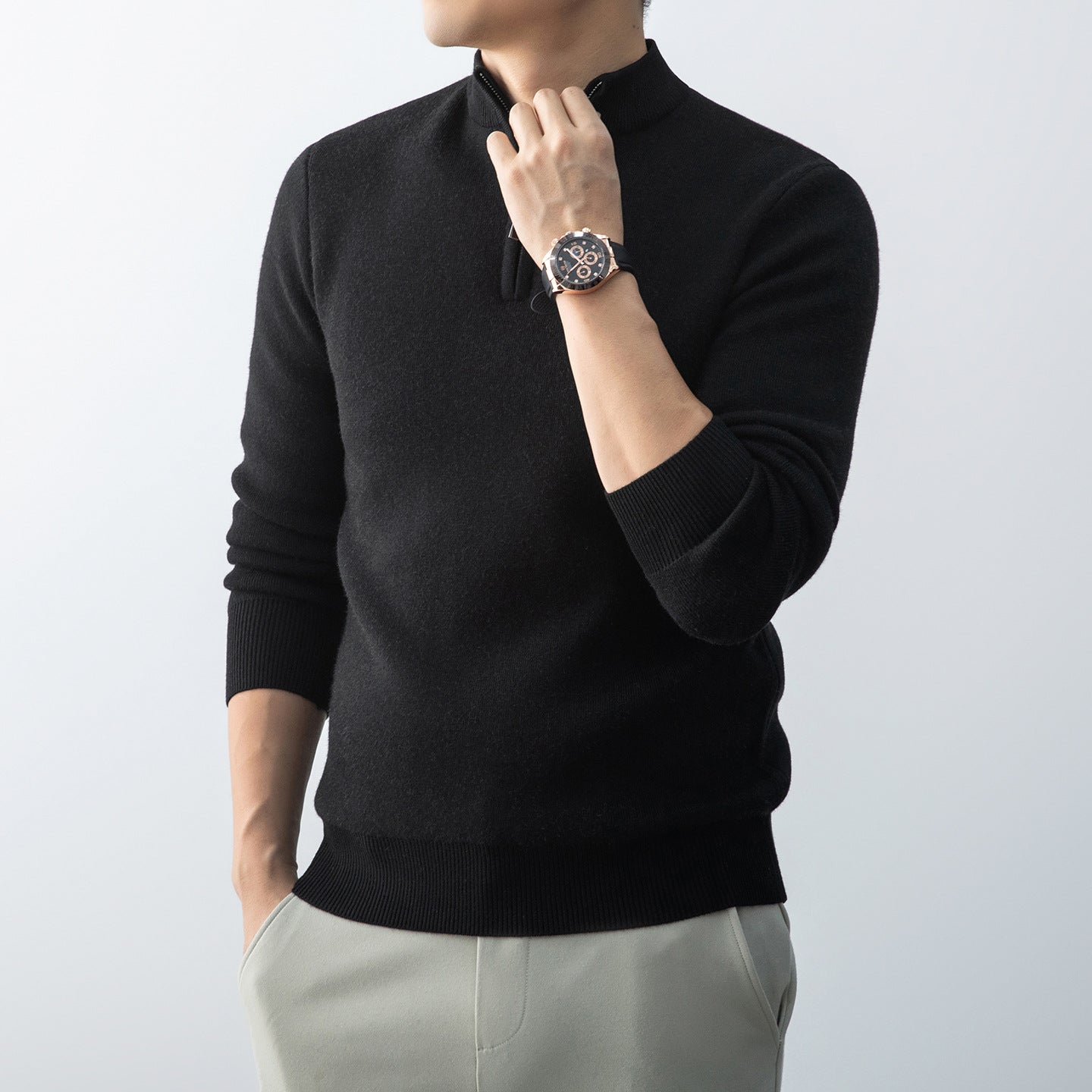 Men's Quarter-Zip Knit Pullover