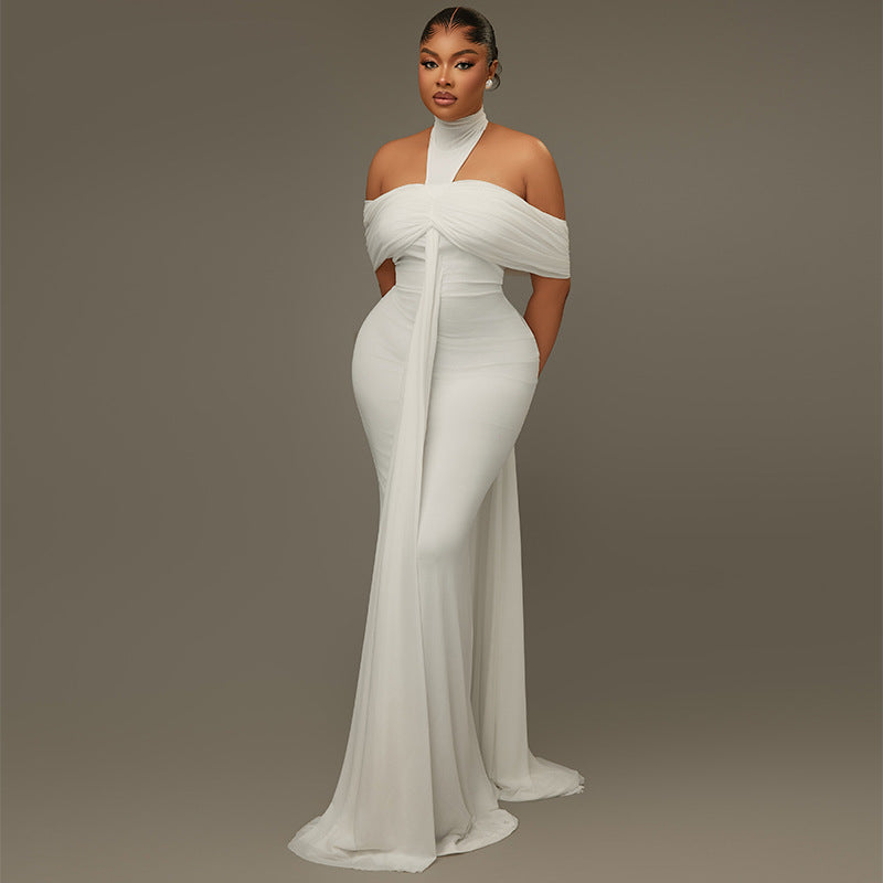 Halter Off-Shoulder Bodycon Gown