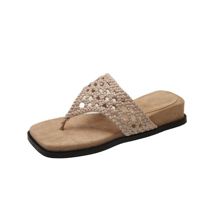 Leather Platform Flip-Flops