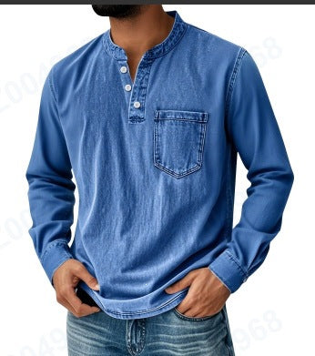 Three-Button Long Sleeve polo shirt