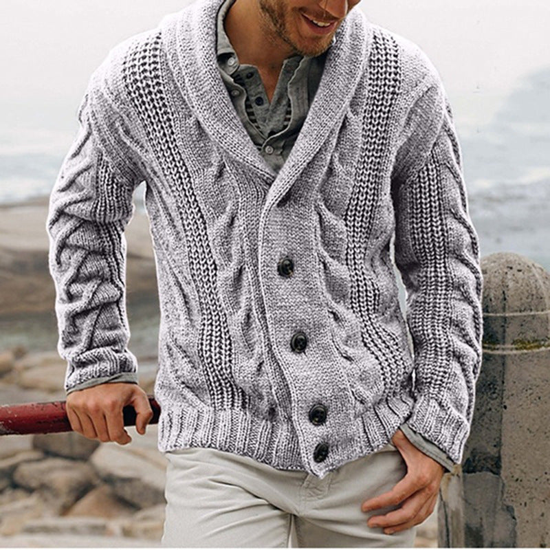 Textured Shawl Collar Cardigan