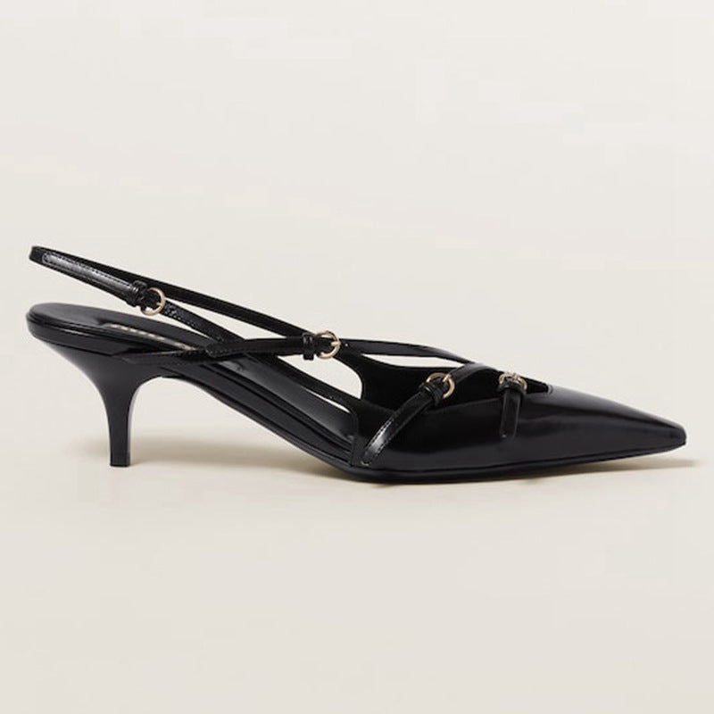 Buckle Strap Slingback Heels