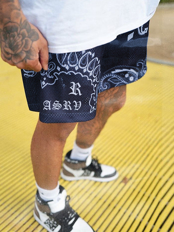 Paisley Mesh Sports Shorts