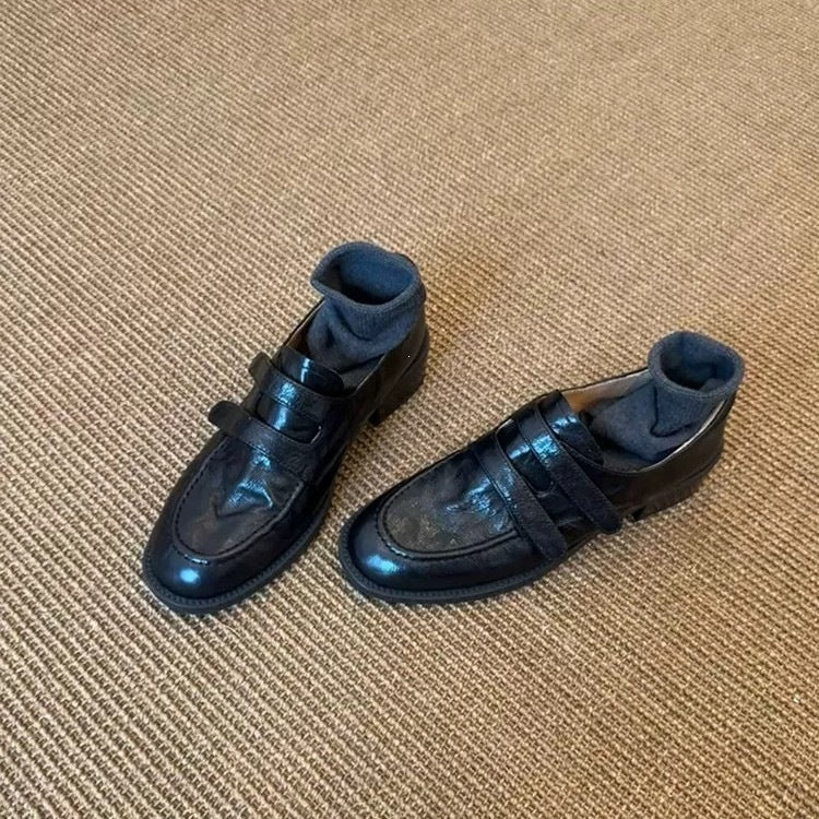 Leather Velcro Loafers