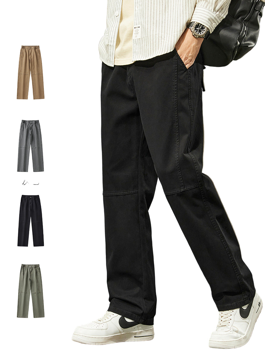 Men's Pure Cotton Washed Wide-Leg Casual Trousers