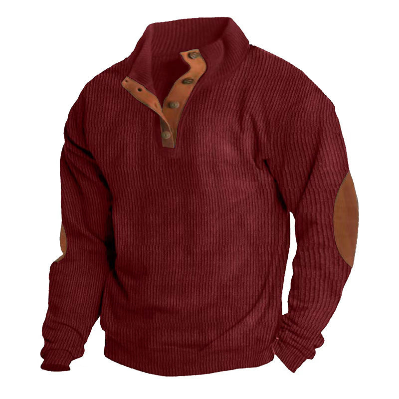 Men's Vintage Style Elbow Patch Pullover