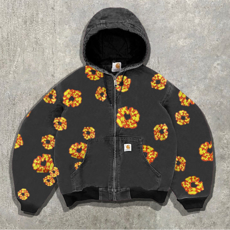 Men’s Hooded Utility Print Jacket