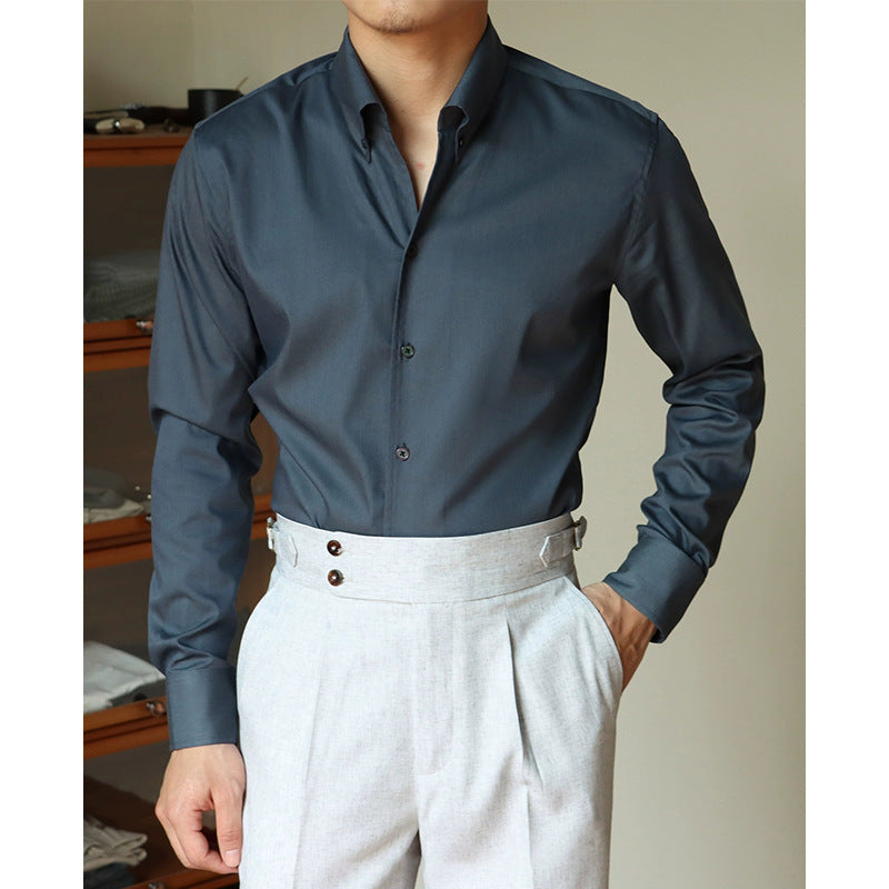 Premium Long-Sleeve Wrinkle-Resistant Dress Shirt