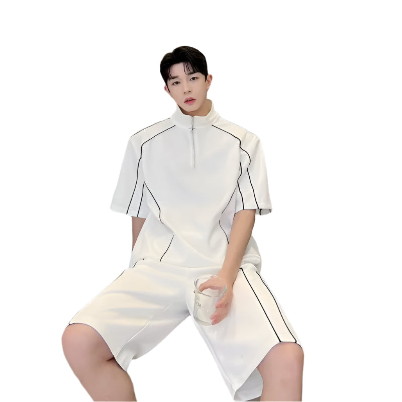 Relaxed Fit Half-Zip Two-Piece Set