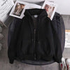 Fleece zip sweatshirt black [high quality]