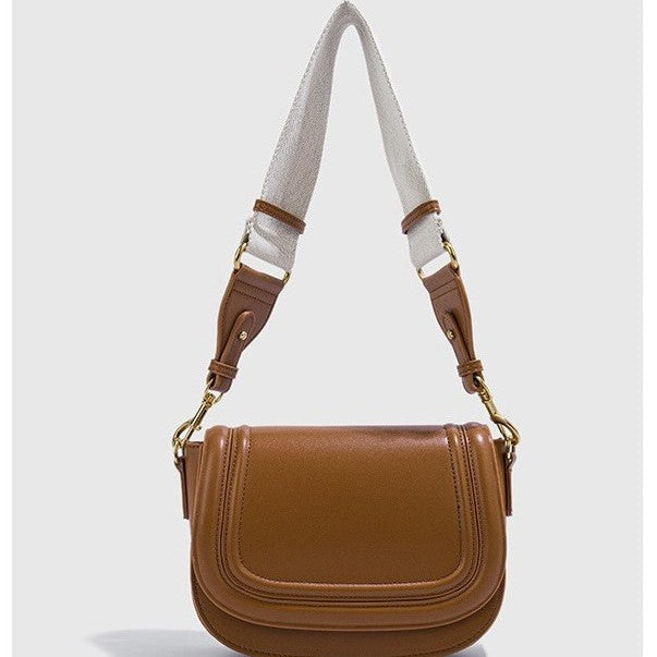 Contrast Canvas Saddle Bag